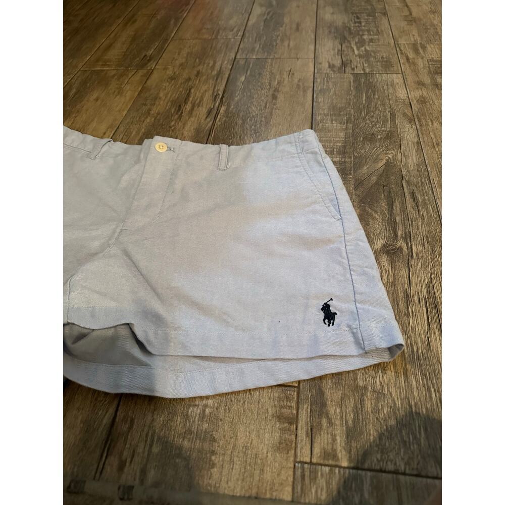 Polo Ralph Lauren Chino Shorts Embroidered Pony Logo Light Blue & White Size 8 - Picture 4 of 6